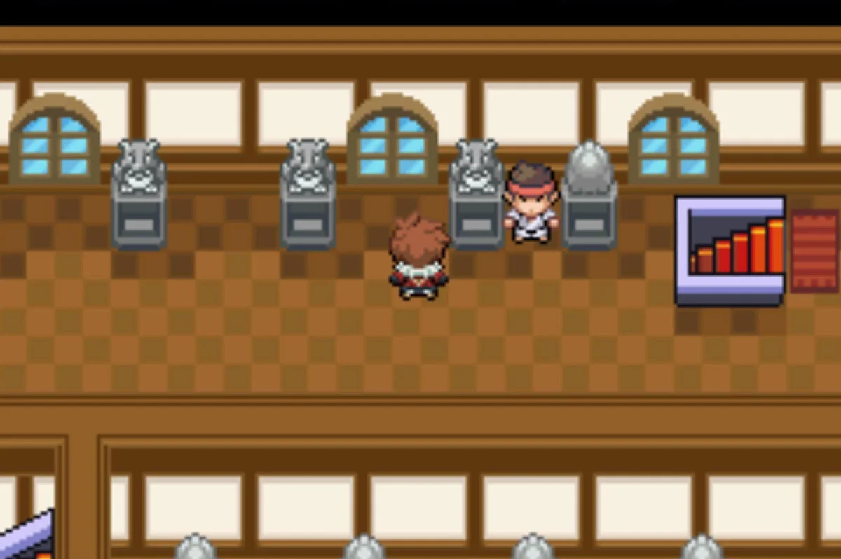 The long hallway on 2F / Pokémon Unbound