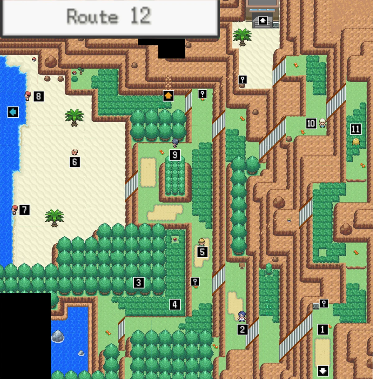 Route 12 map / Pokémon Unbound
