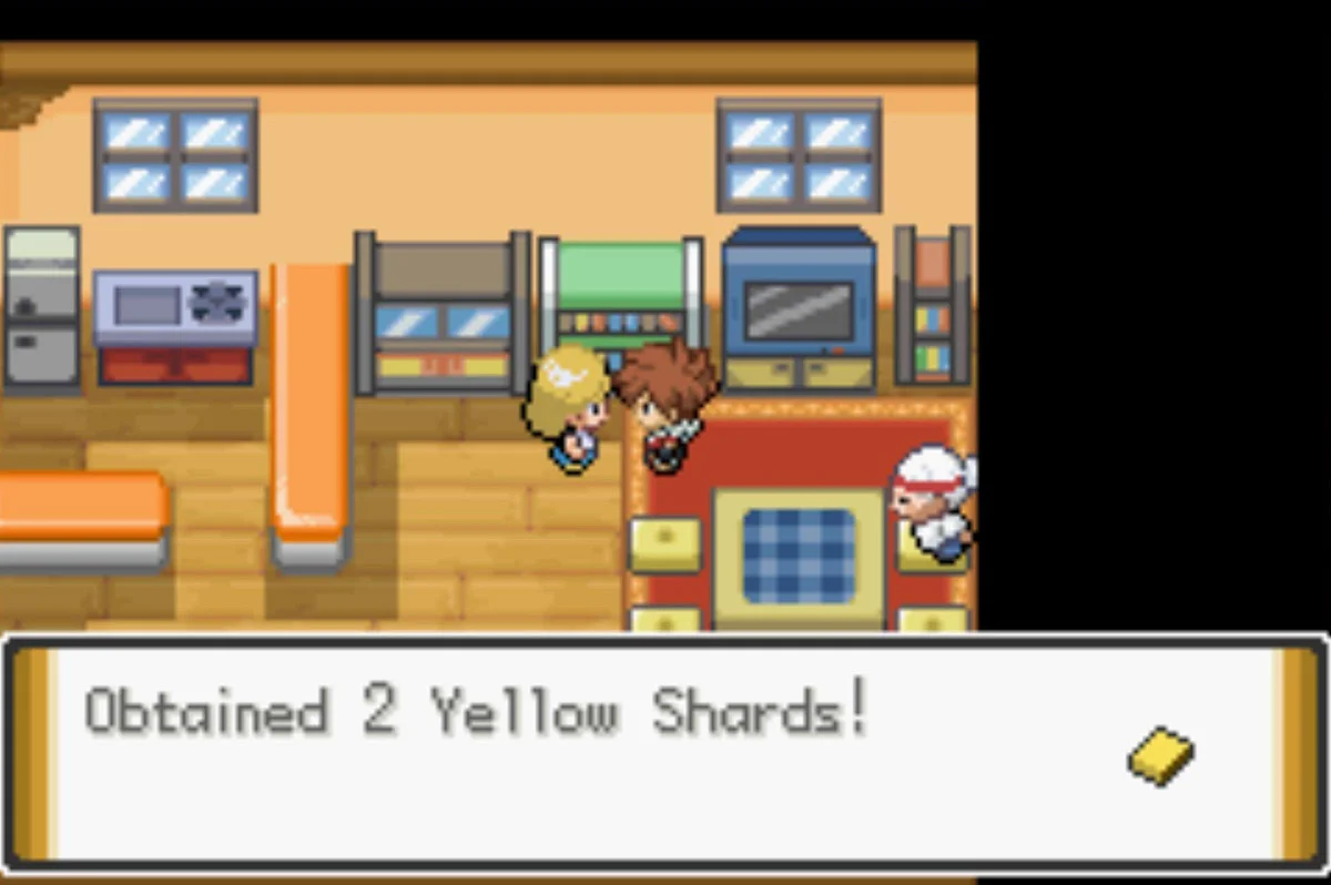 Upstairs is a Yellow Shard trainer / Pokémon Unbound