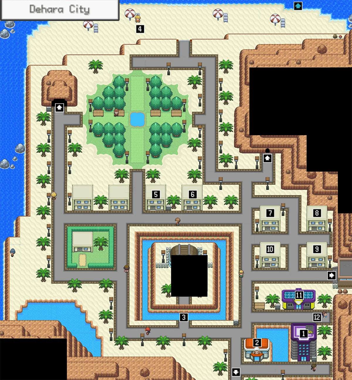 Dehara City map / Pokémon Unbound
