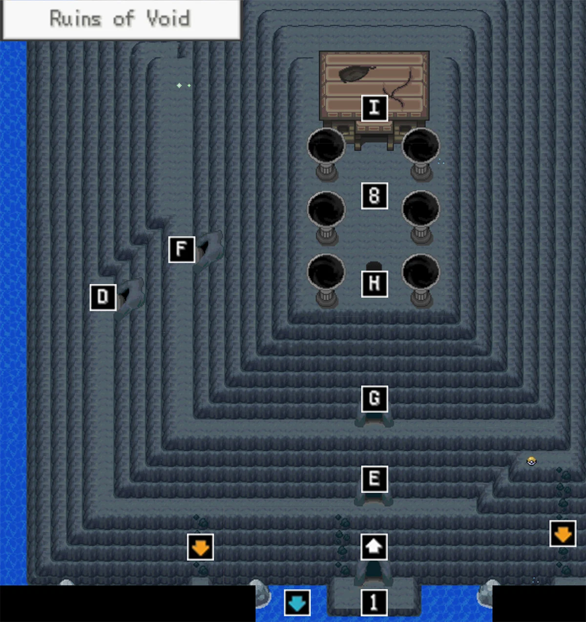 Ruins of Void exterior map / Pokémon Unbound