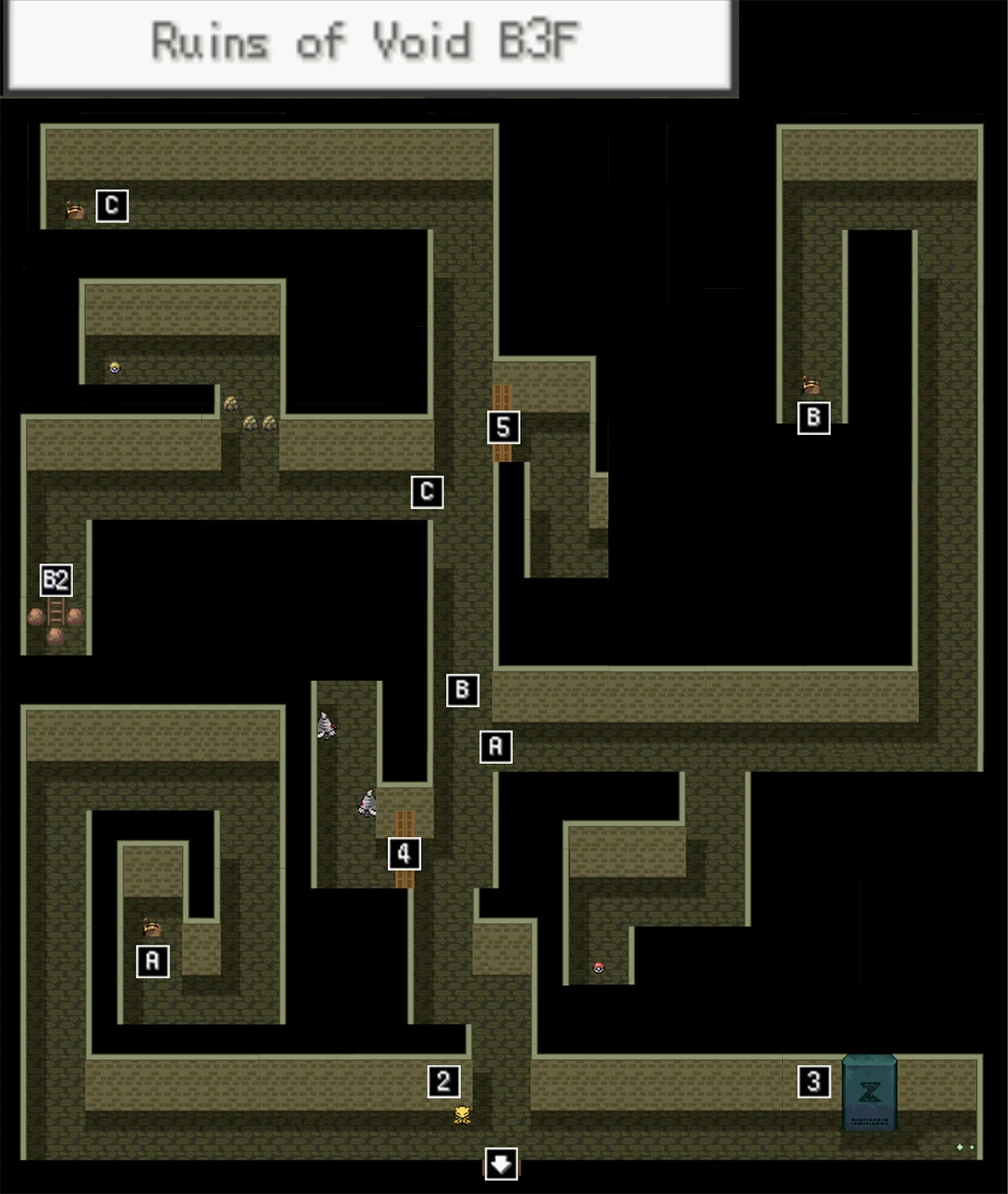 Ruins of Void B3F map / Pokémon Unbound