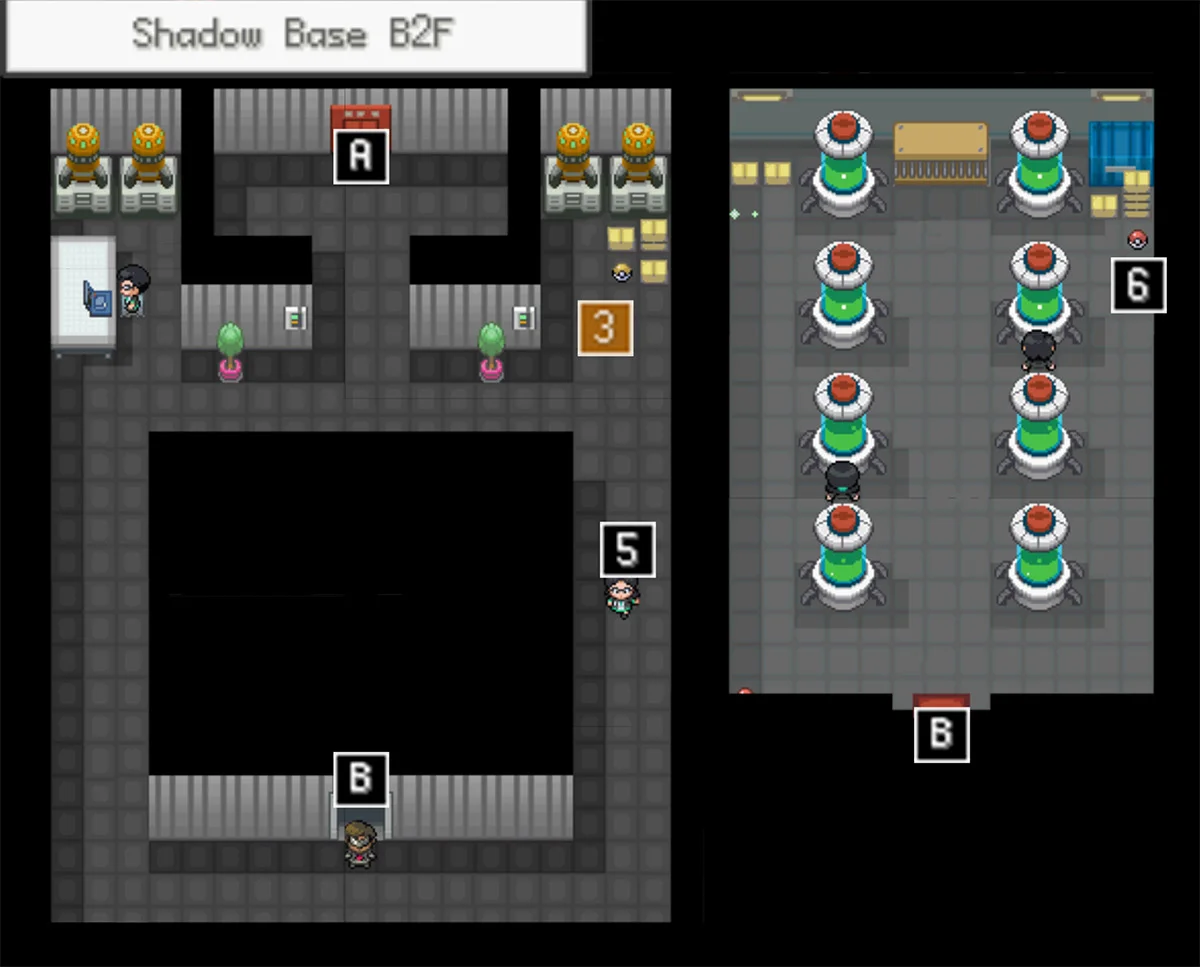 Shadow Base B2F map / Pokémon Unbound