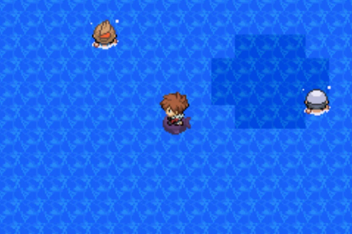 Swimmers Barry and Connie, near a diving hole / Pokémon Unbound