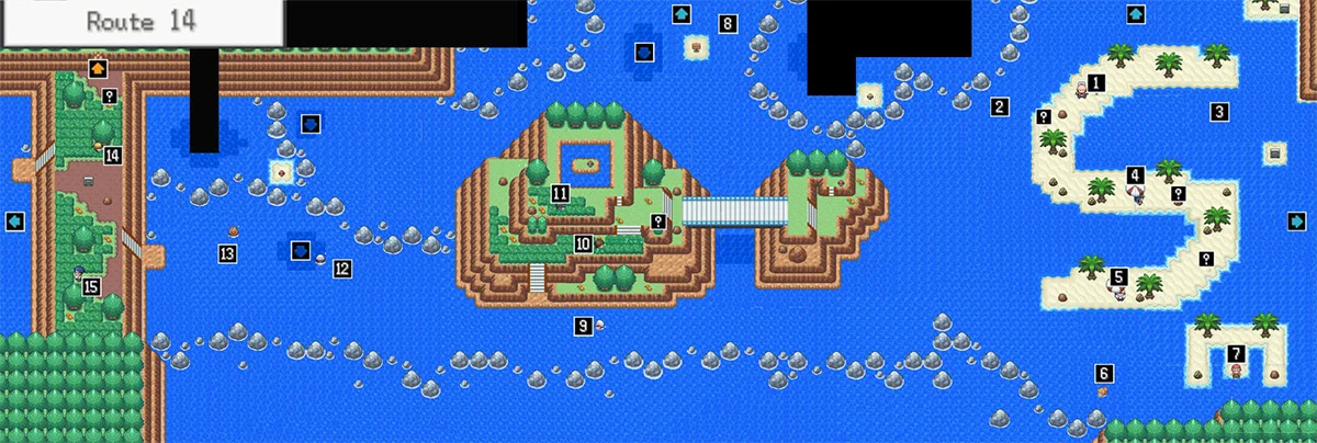 Route 14 map / Pokémon Unbound