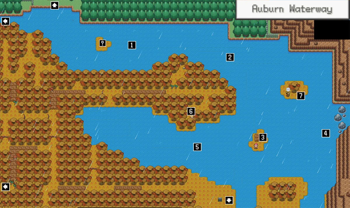 Auburn Waterway map / Pokémon Unbound