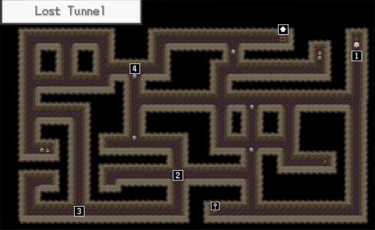 Lost Tunnel map / Pokémon Unbound