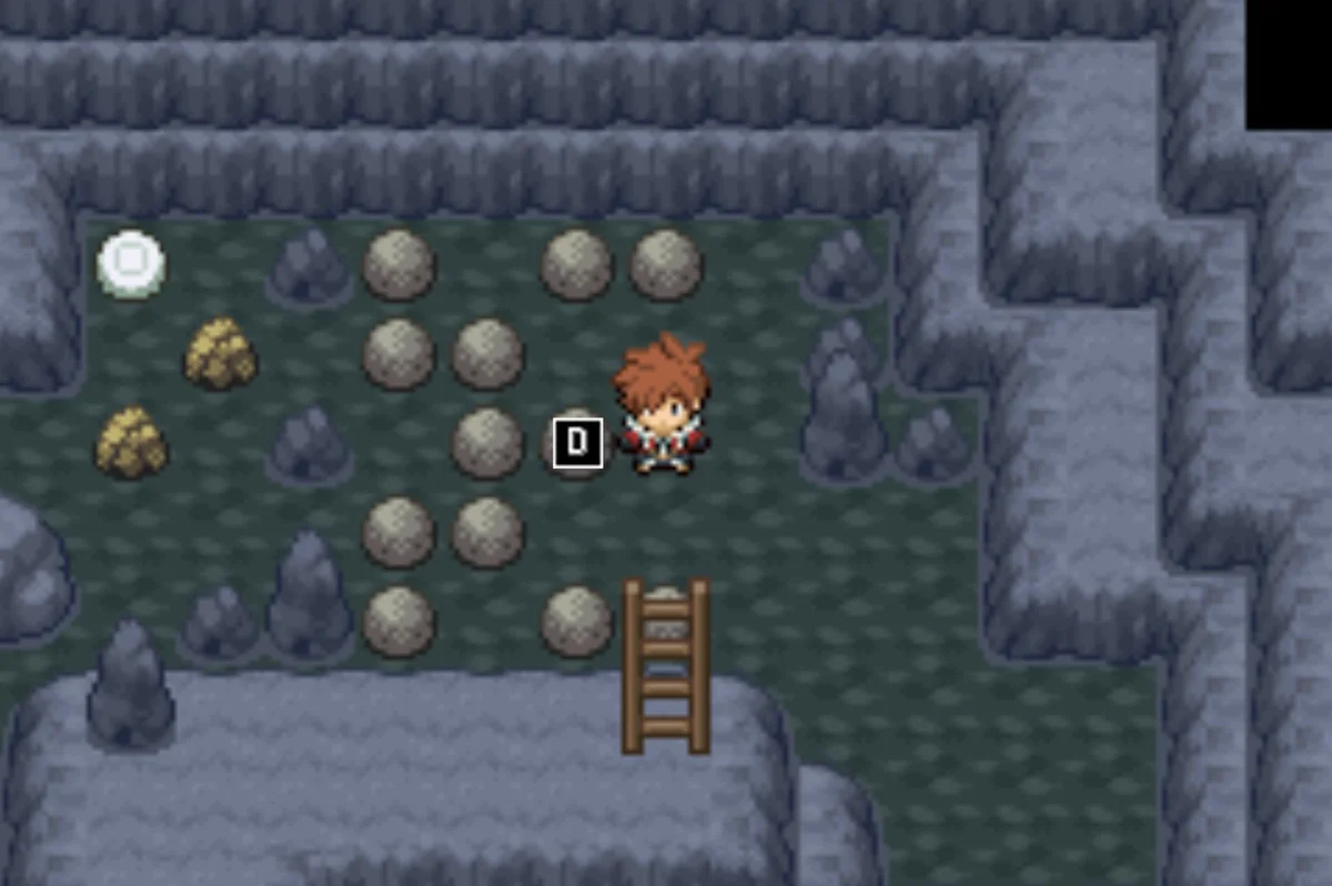 After the third move (boulder A is now D) / Pokémon Unbound