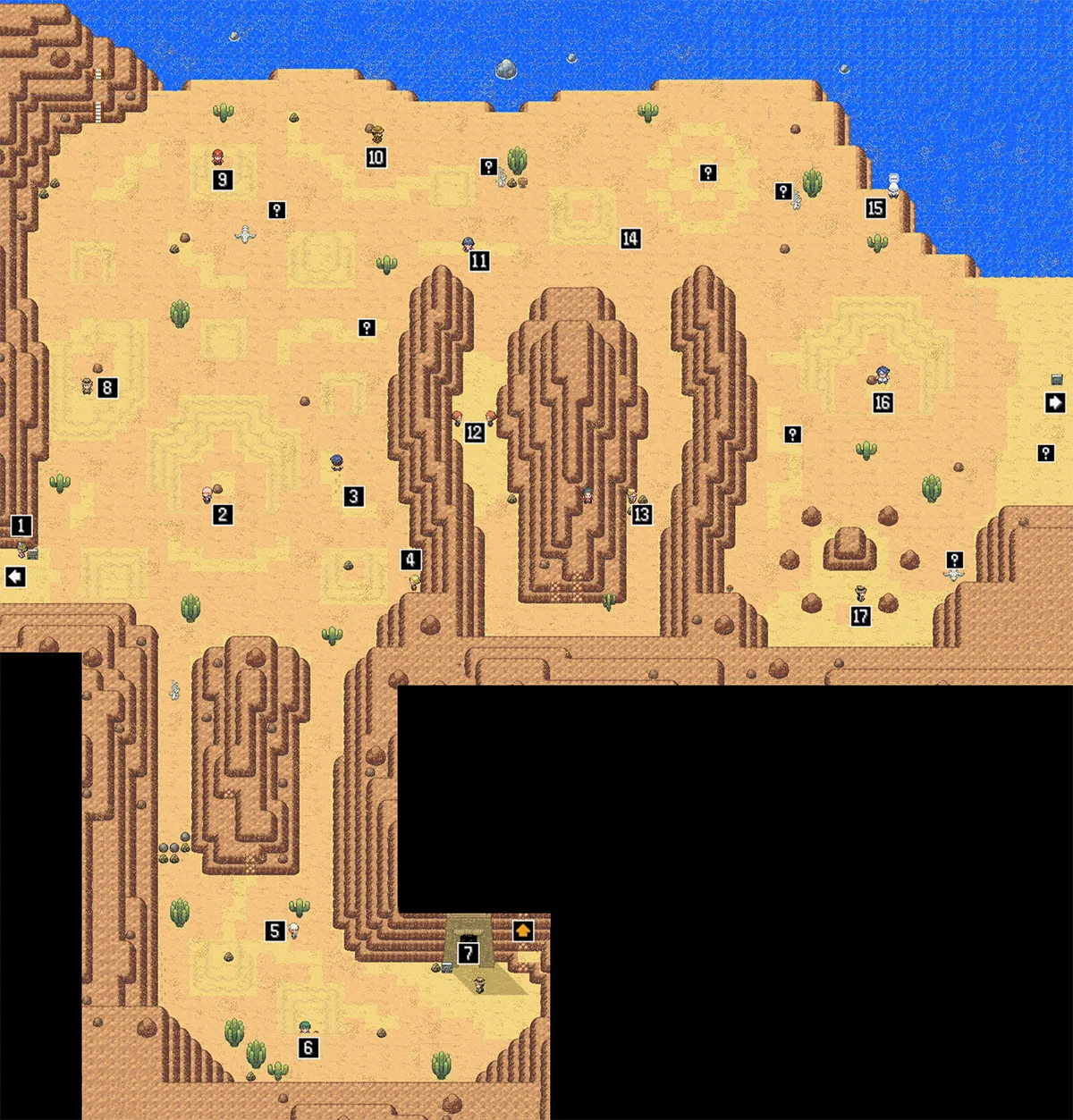 The Great Desert map / Pokémon Unbound