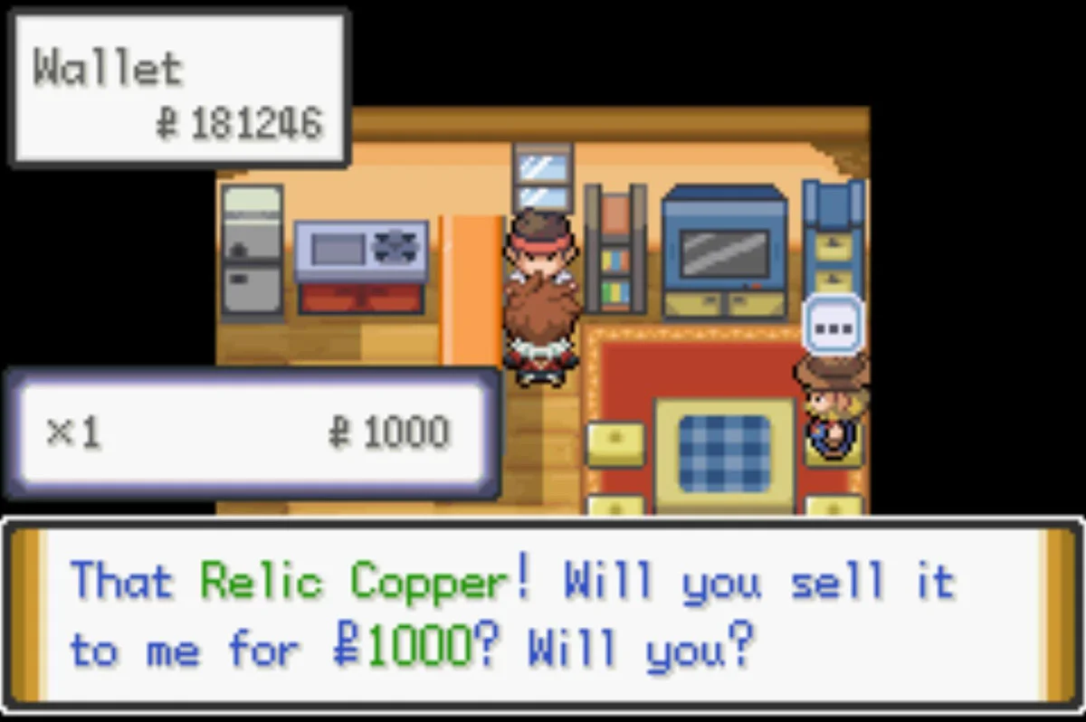 The Relic Copper can be sold here / Pokémon Unbound