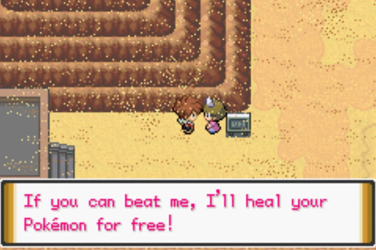 A handy Nurse is at the entrance / Pokémon Unbound