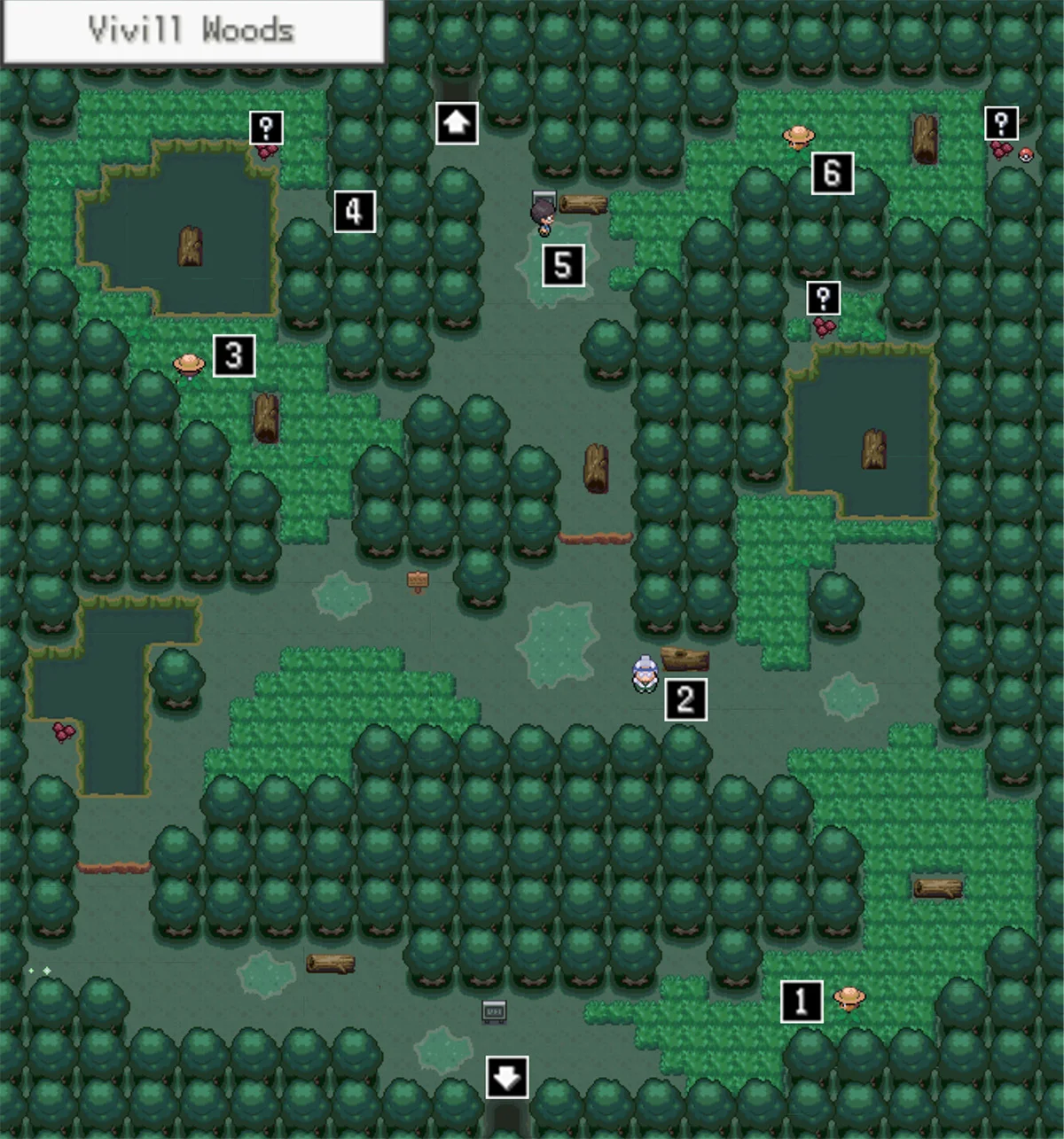 Vivill Woods map / Pokémon Unbound