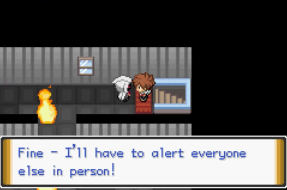 The guard makes one last effort to stop you / Pokémon Unbound