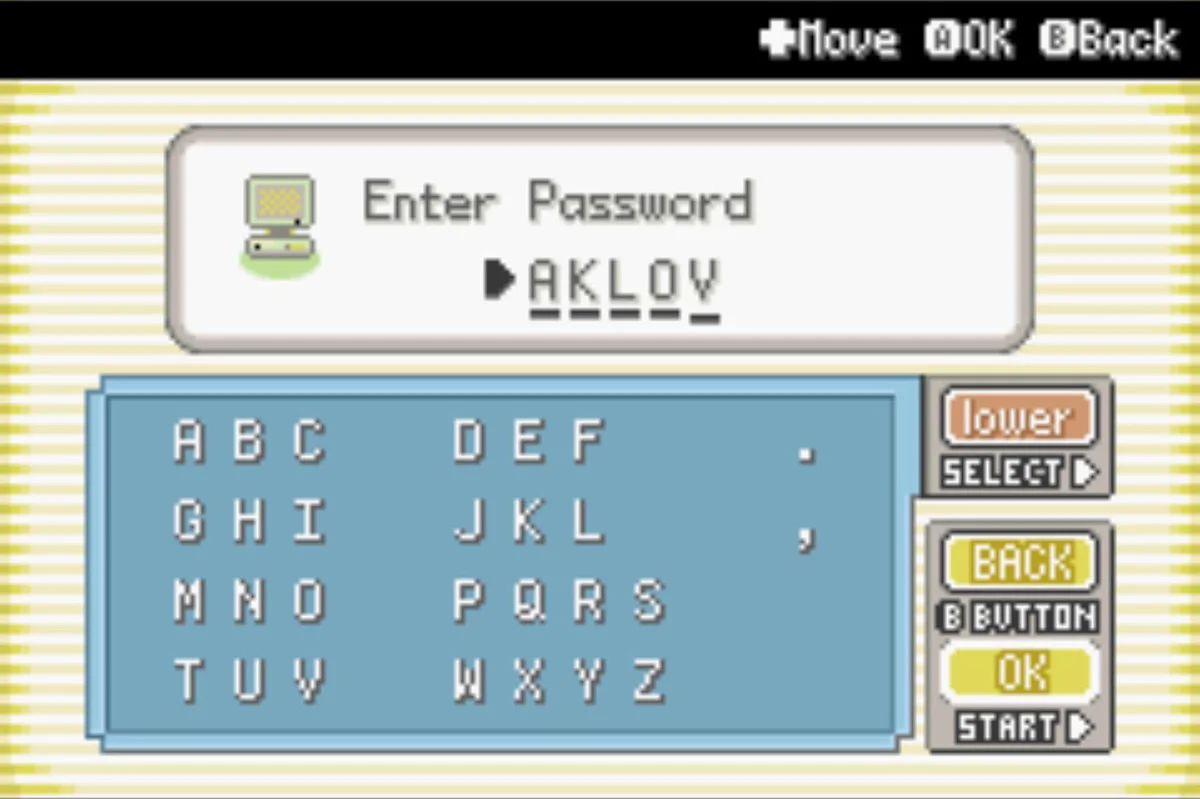 The password is obvious in retrospect / Pokémon Unbound