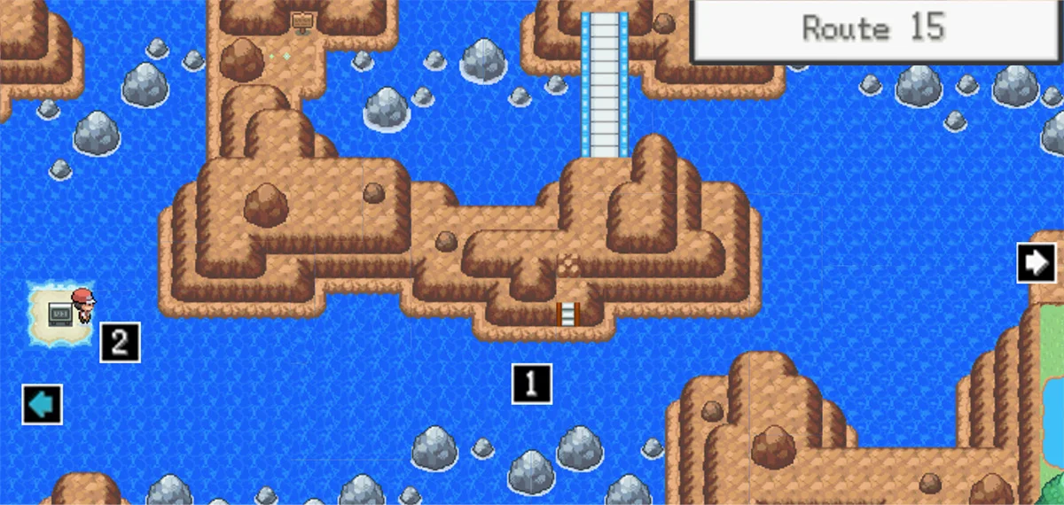 Route 15 map / Pokémon Unbound