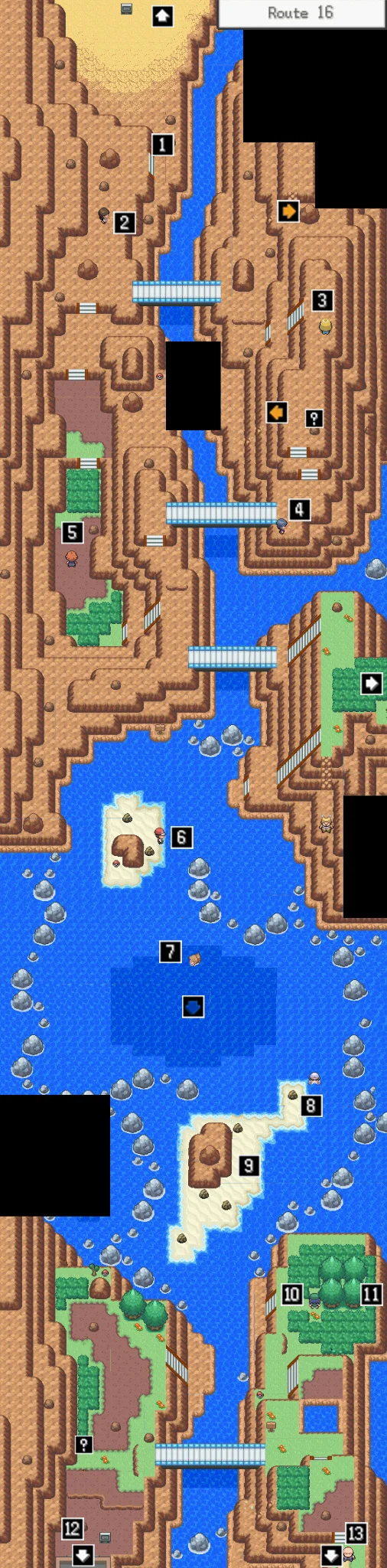 Route 16 map / Pokémon Unbound