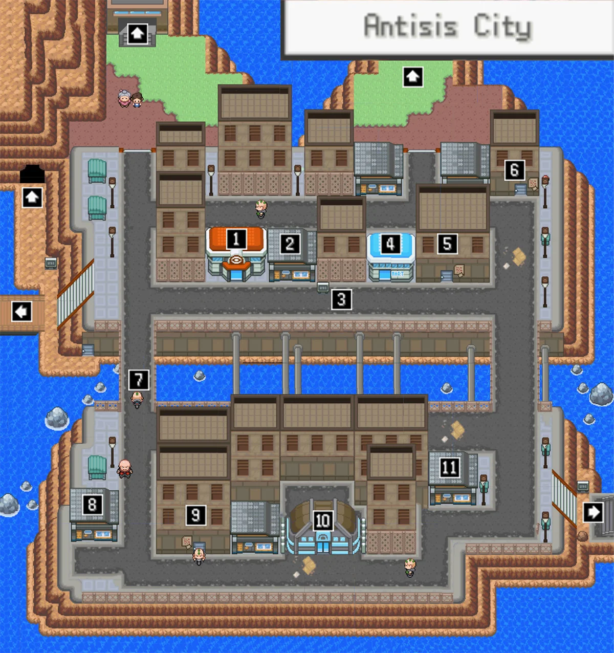 Antisis City map / Pokémon Unbound
