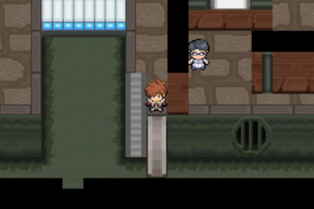 The thin grey lines are staircases; the thicker beige ones are sewer grates / Pokémon Unbound