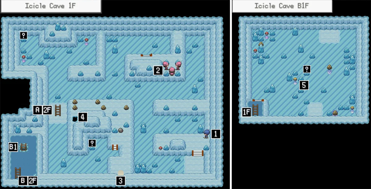 Lower Icicle Cave map / Pokémon Unbound