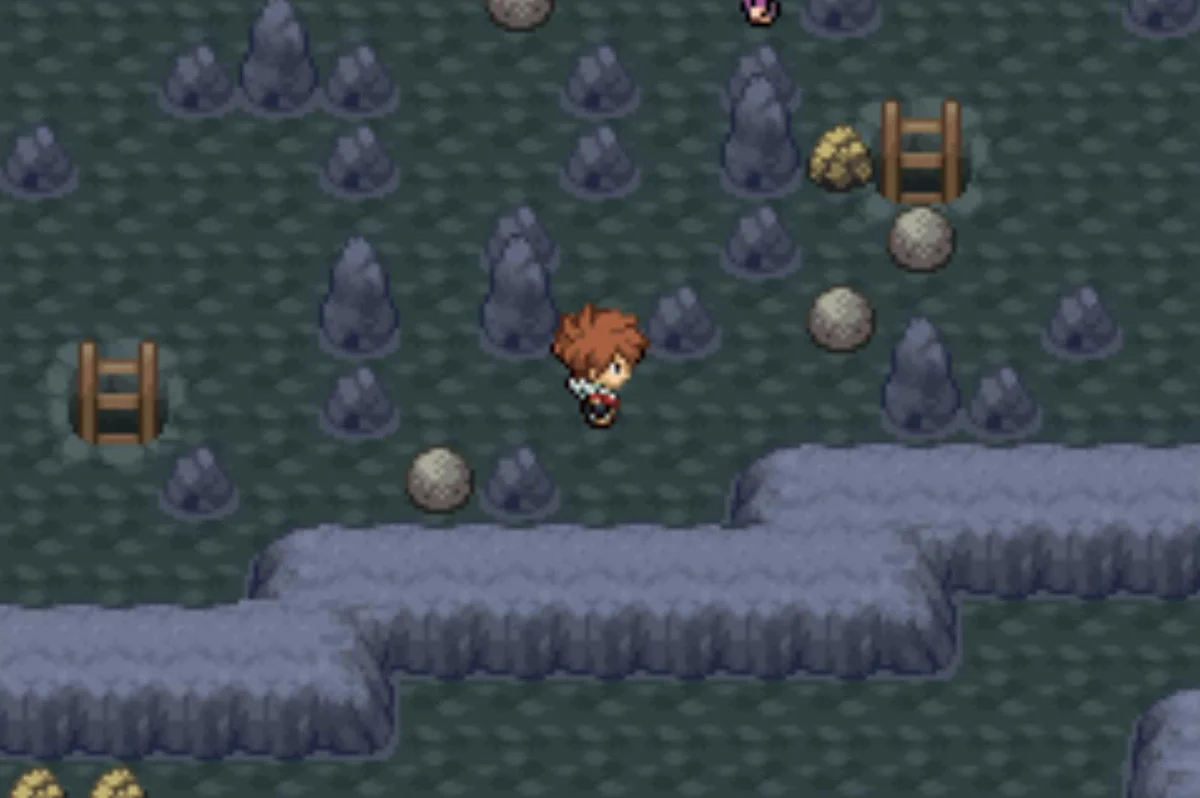 Pushing boulders to the next ladder / Pokémon Unbound