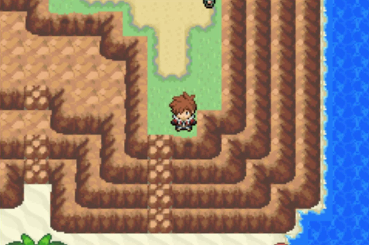 The cliff access to the beach / Pokémon Unbound