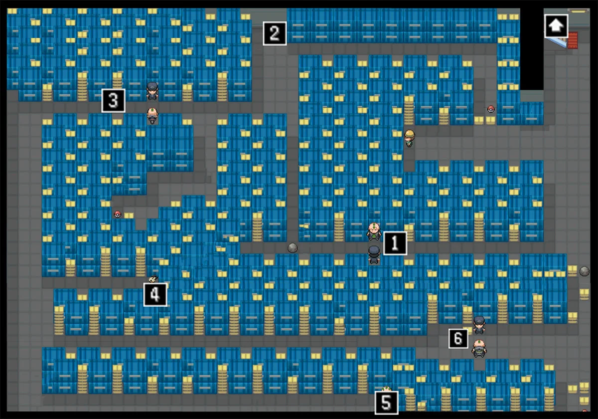 Seaport West Warehouse map / Pokémon Unbound