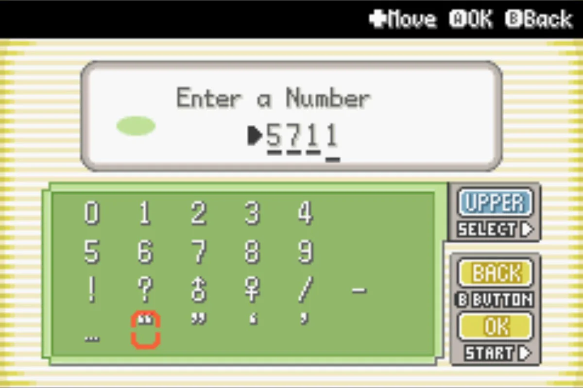 The password entered / Pokémon Unbound