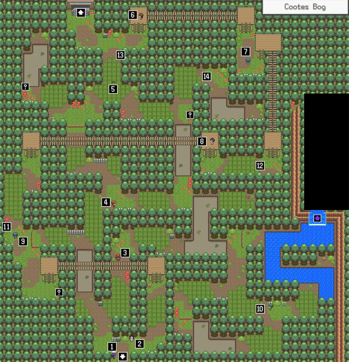 Cootes Bog map / Pokémon Unbound
