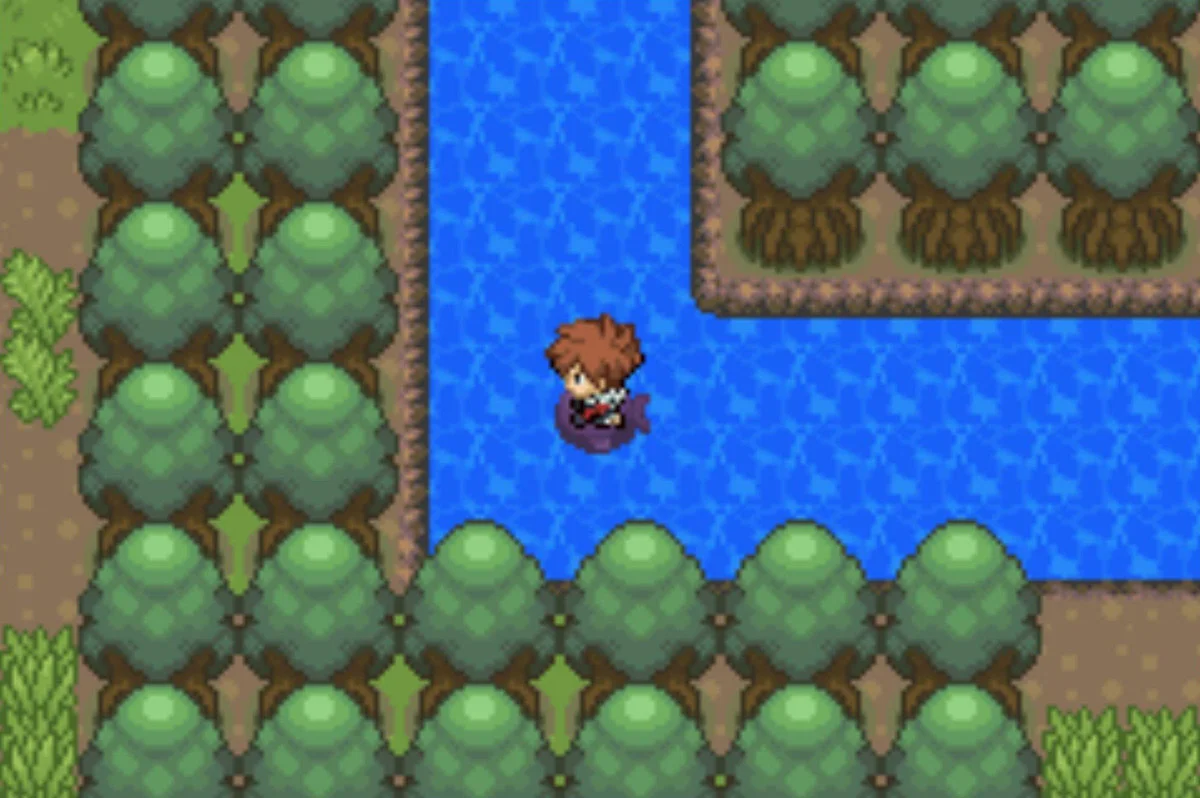 Surf along the clean water source / Pokémon Unbound