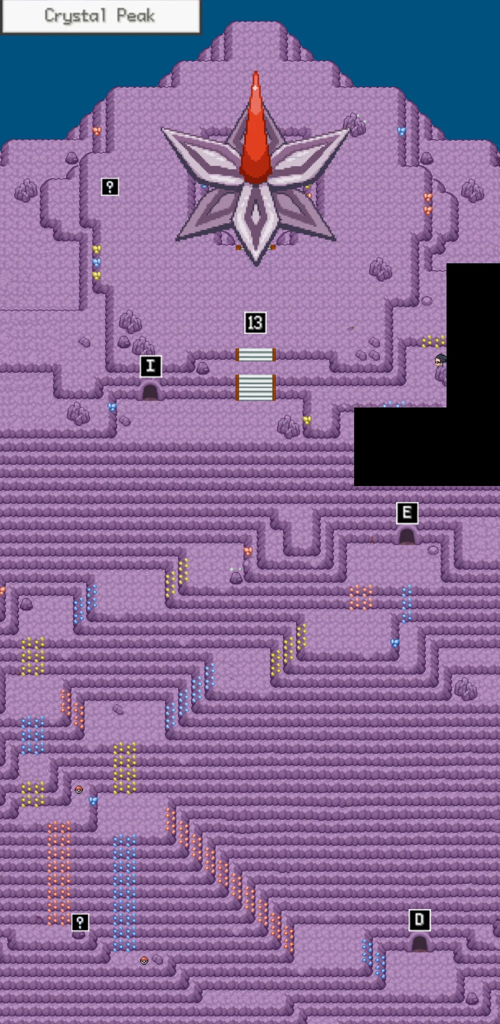 Crystal Peak Exterior map / Pokémon Unbound