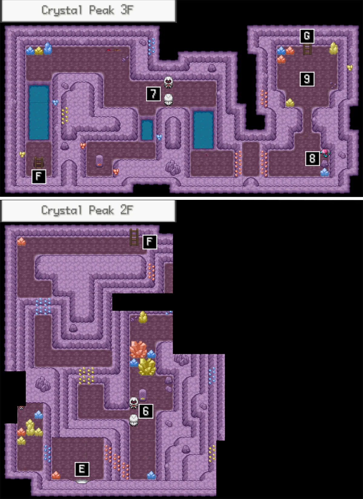 Crystal Peak 2F and 3F maps / Pokémon Unbound