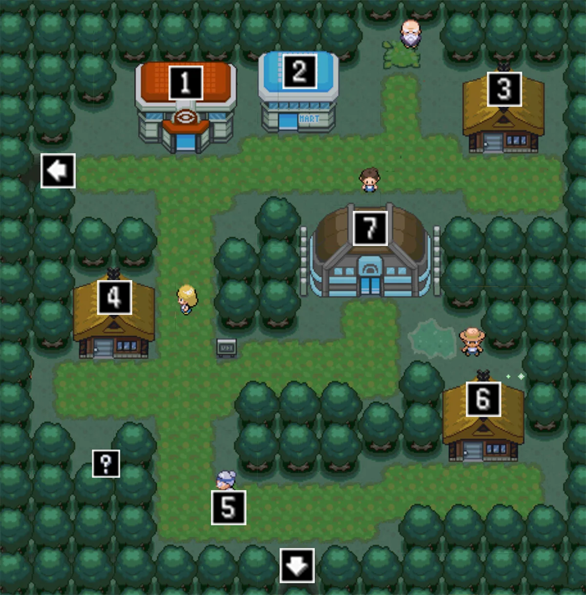 Redwood Village map / Pokémon Unbound
