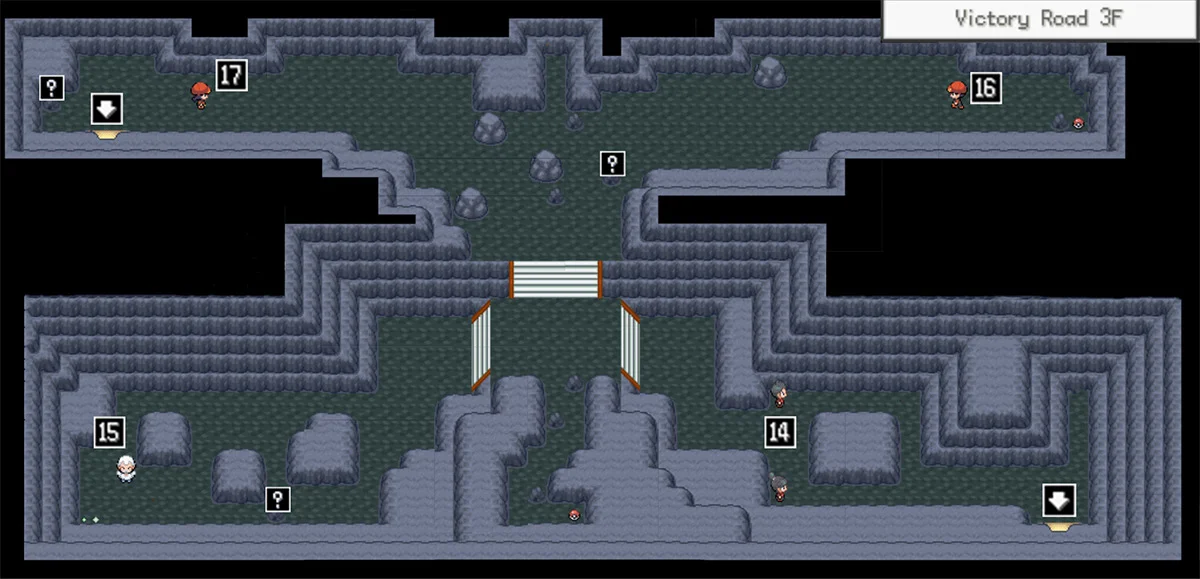 Victory Road 3F map / Pokémon Unbound