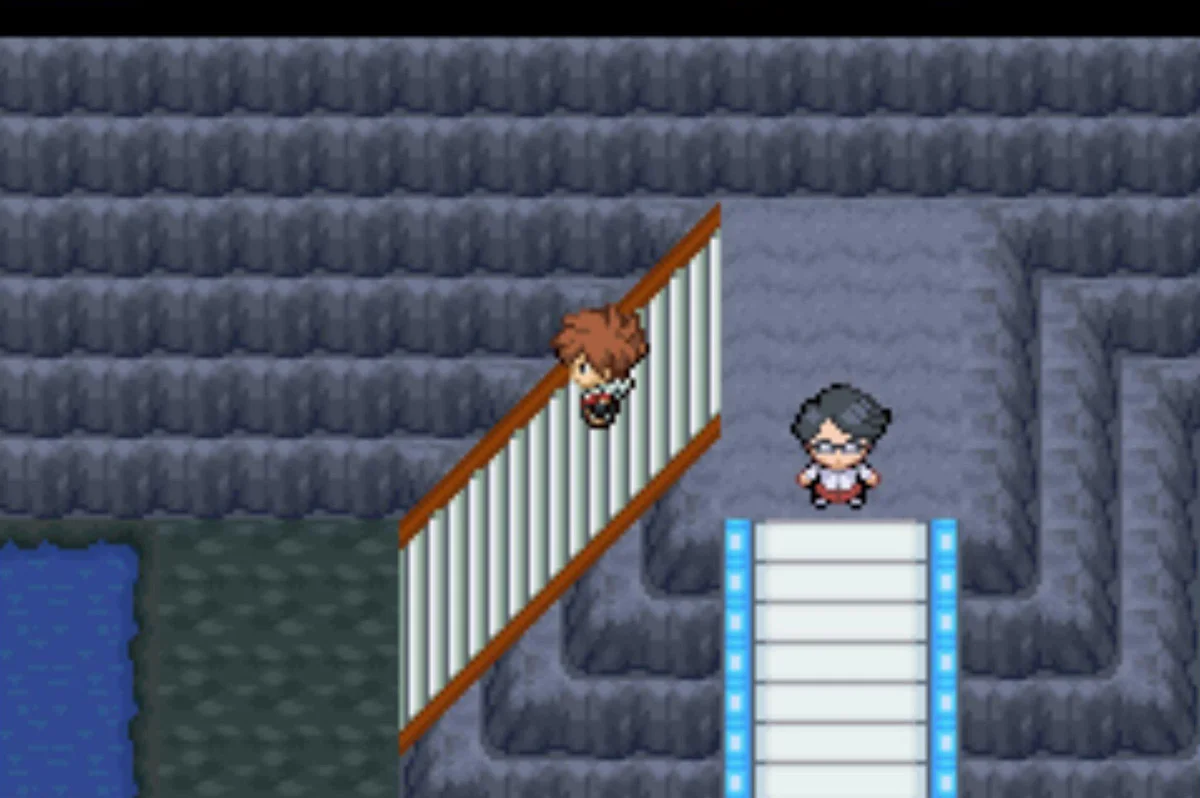 Super Nerd Avery and the way down to water level / Pokémon Unbound