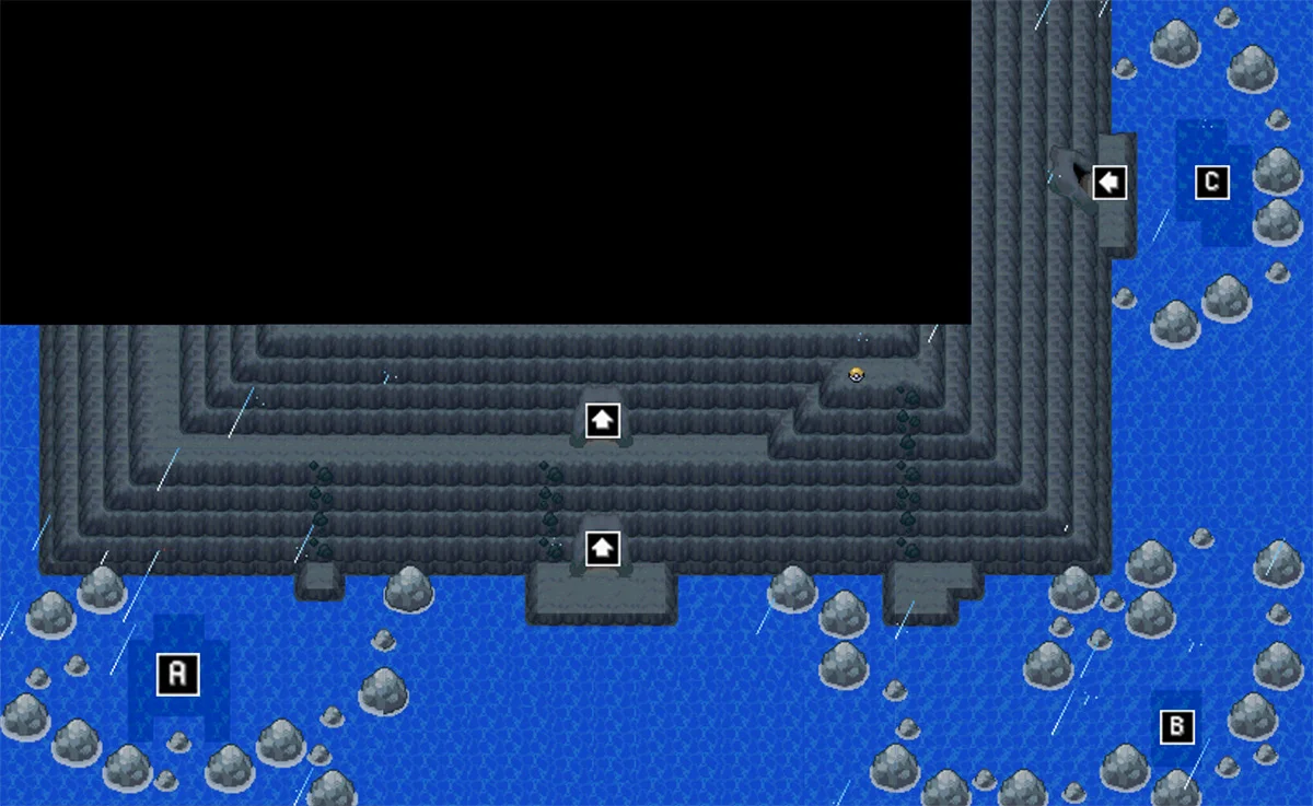 Ruins of Void exterior map (partial) / Pokémon Unbound