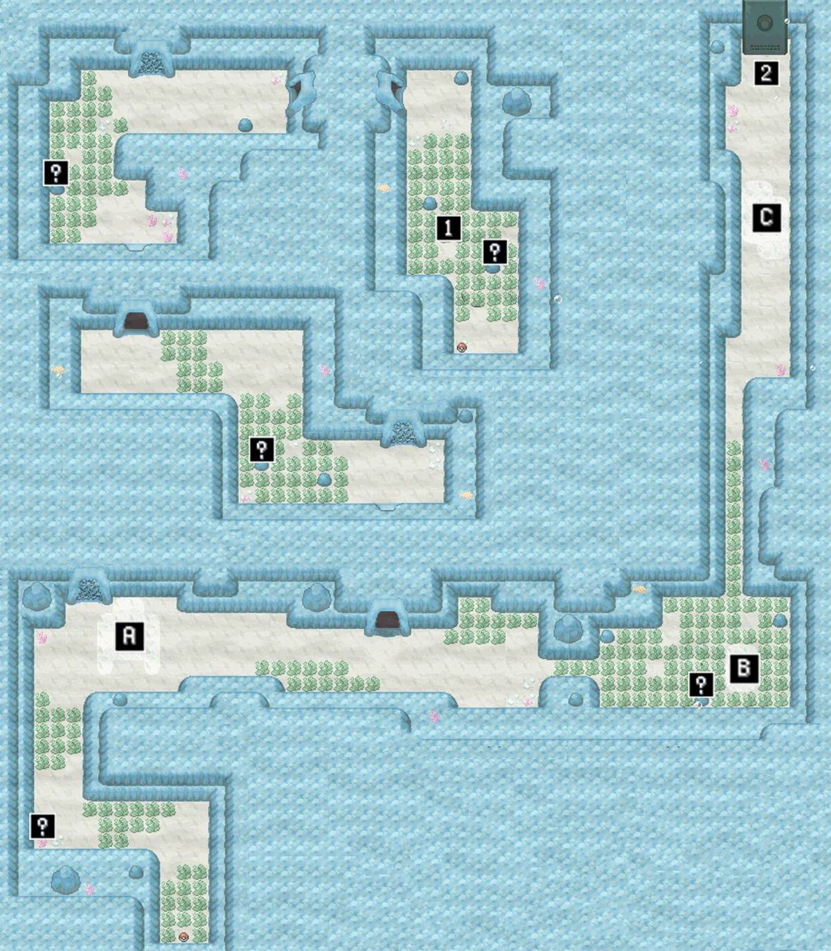 Ruins of Void submerged floor map / Pokémon Unbound