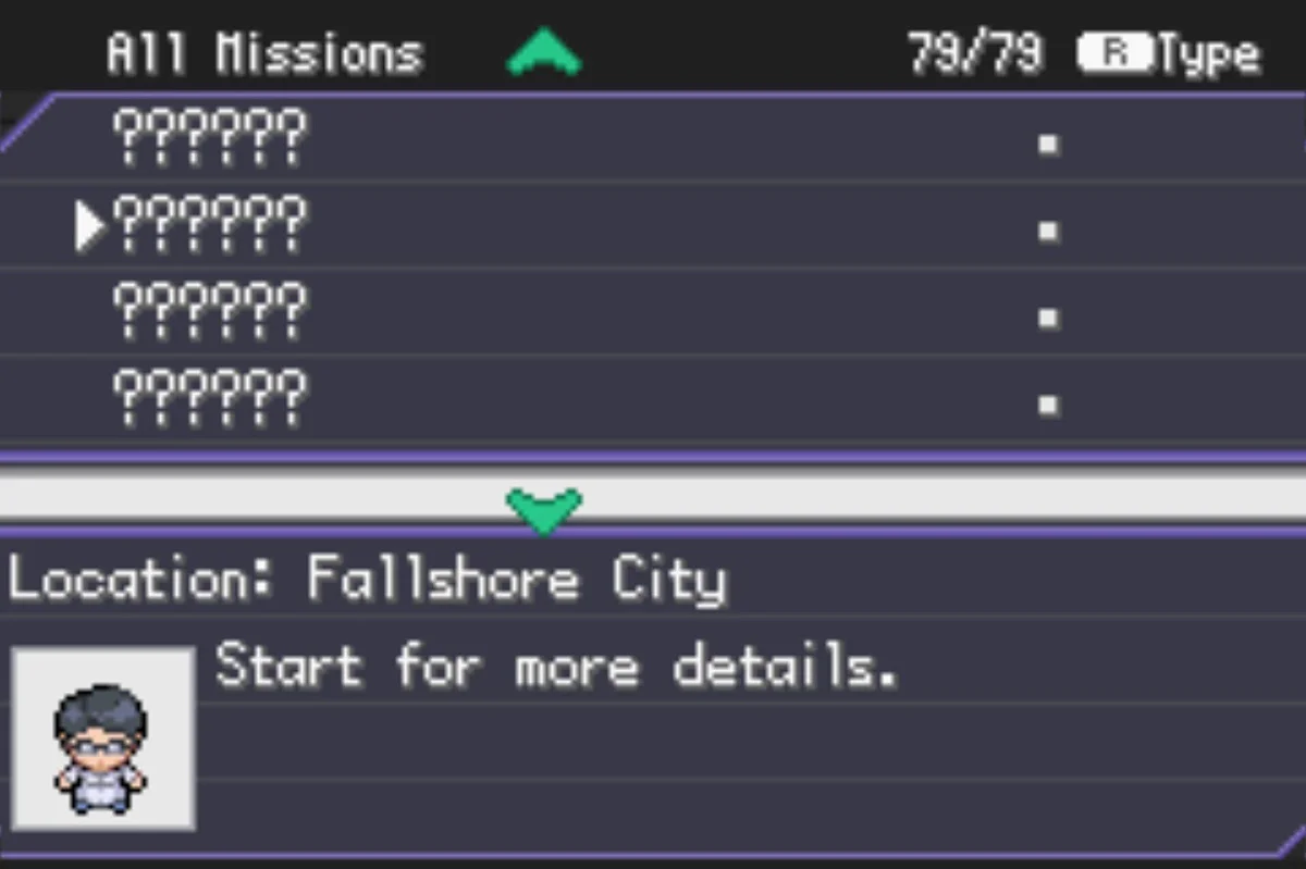 The locations of remaining missions / Pokémon Unbound