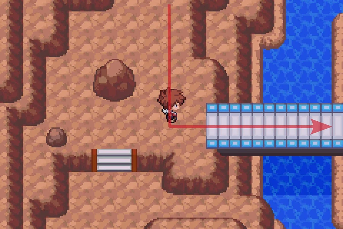 Crossing the bridge to go East. / Pokémon Unbound