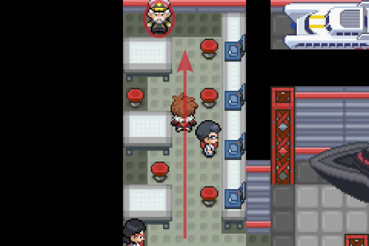 Interacting with Captain Davy. / Pokémon Unbound