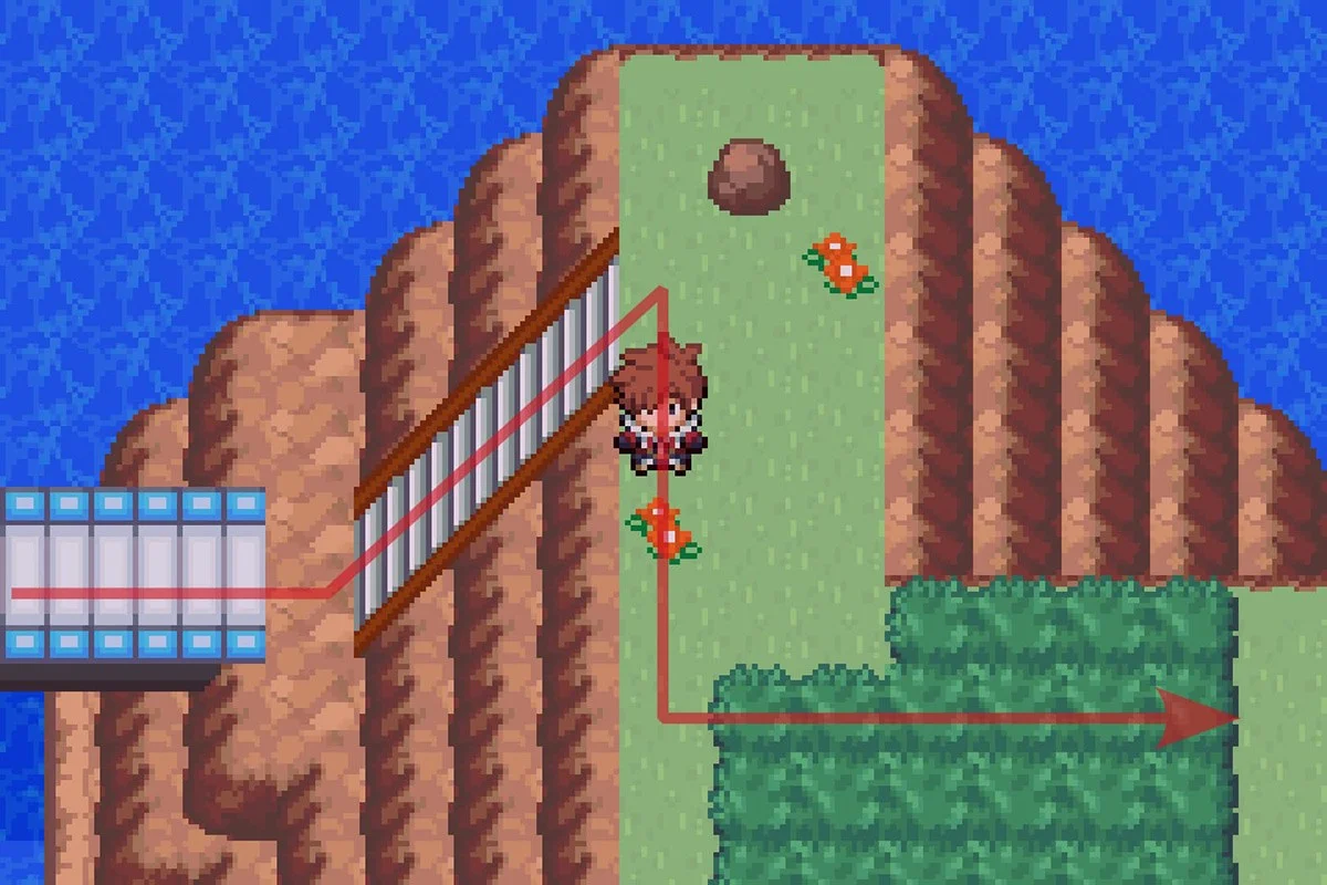 Walking through the tall grass to continue East. / Pokémon Unbound