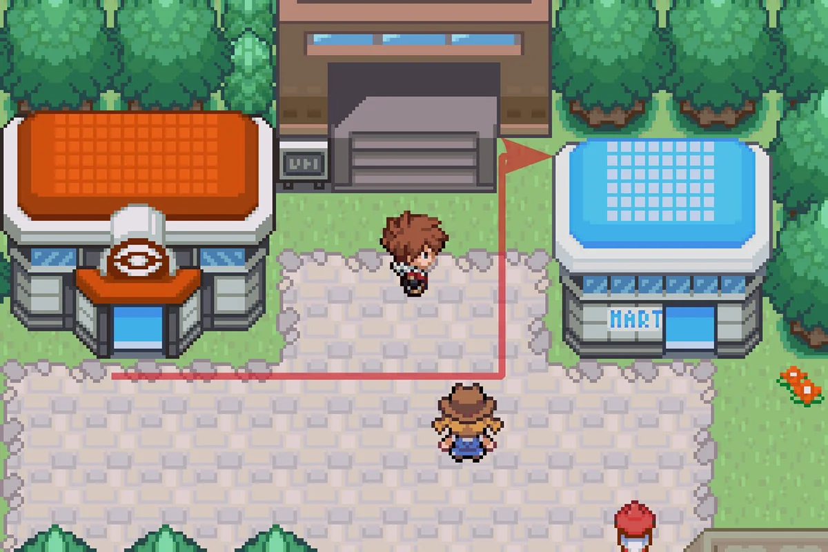 Finding the TM for Taunt behind the Seaport City Pokémon Mart. / Pokémon Unbound