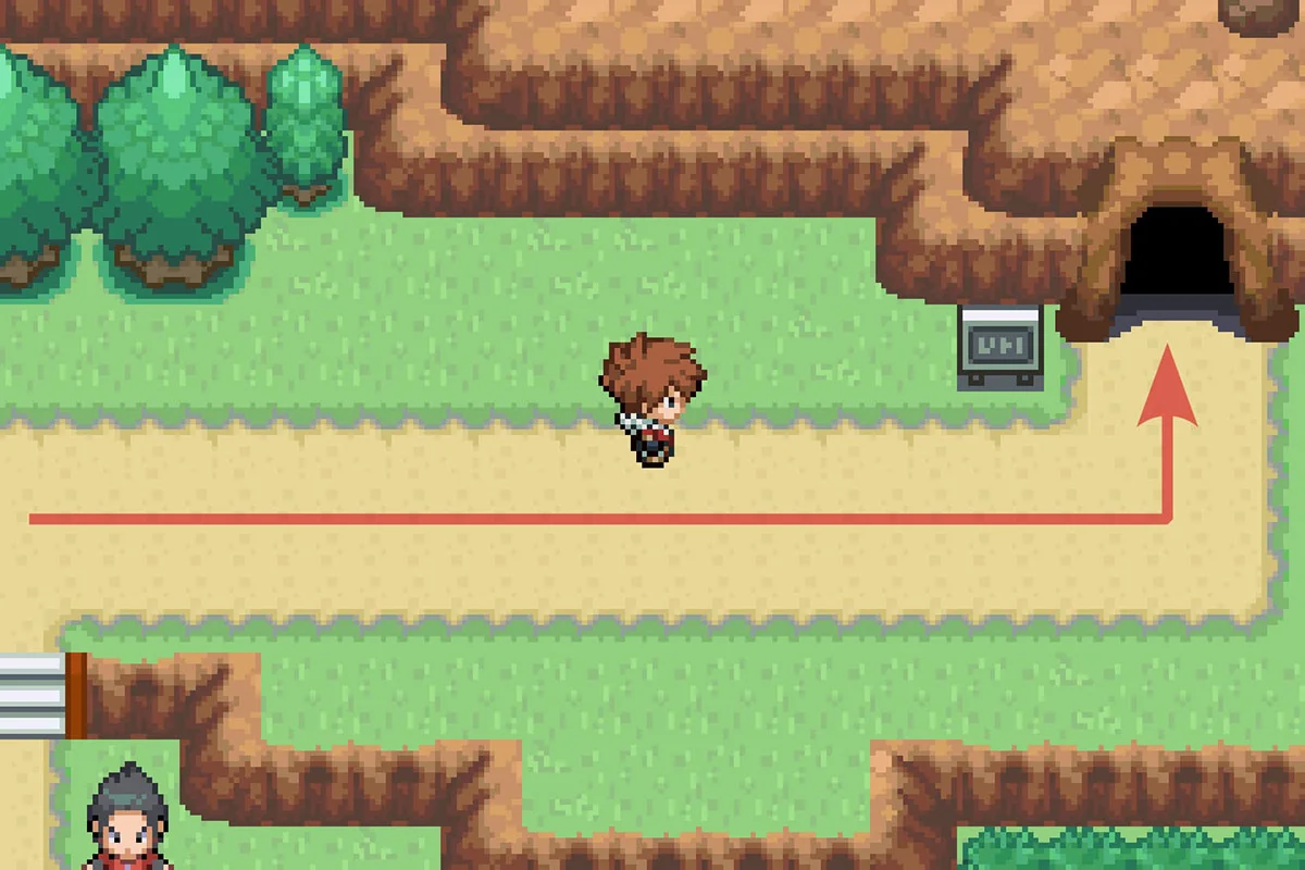 Entering the Victory Road cave. / Pokémon Unbound
