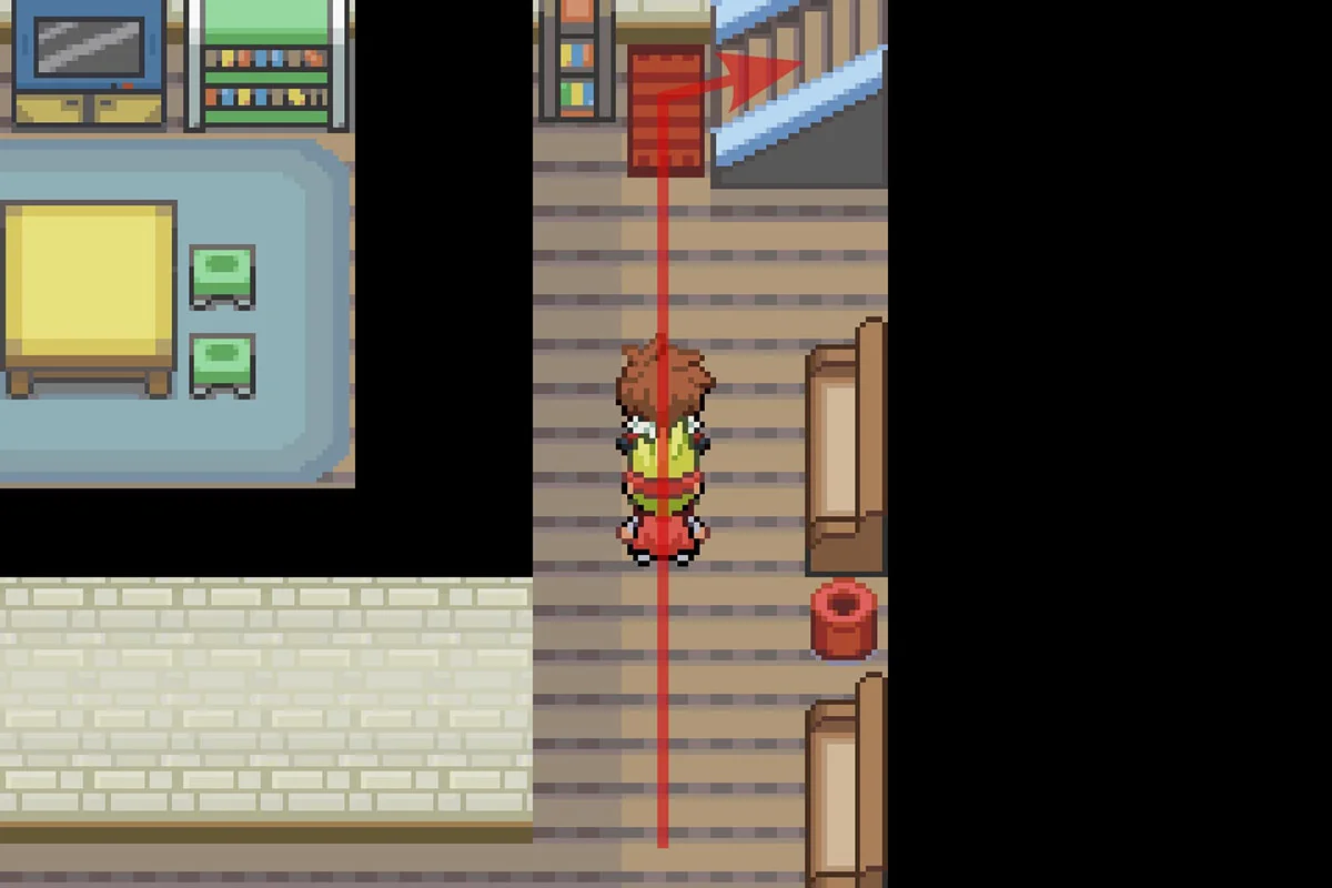 2층으로 올라가기 위해 계단을 타는 모습. / Pokémon Unbound