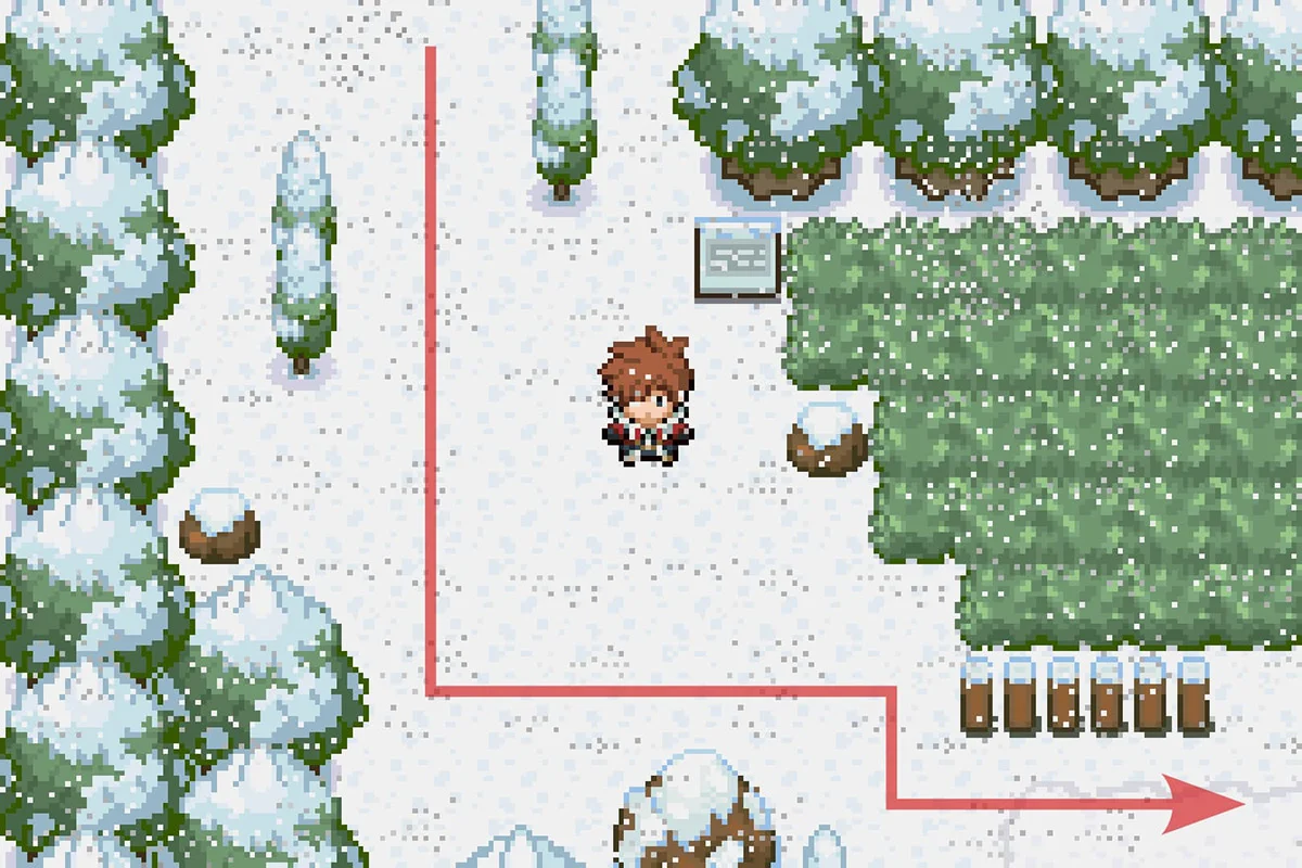 8번도로의 선형 경로를 따라가는 모습. / Pokémon Unbound