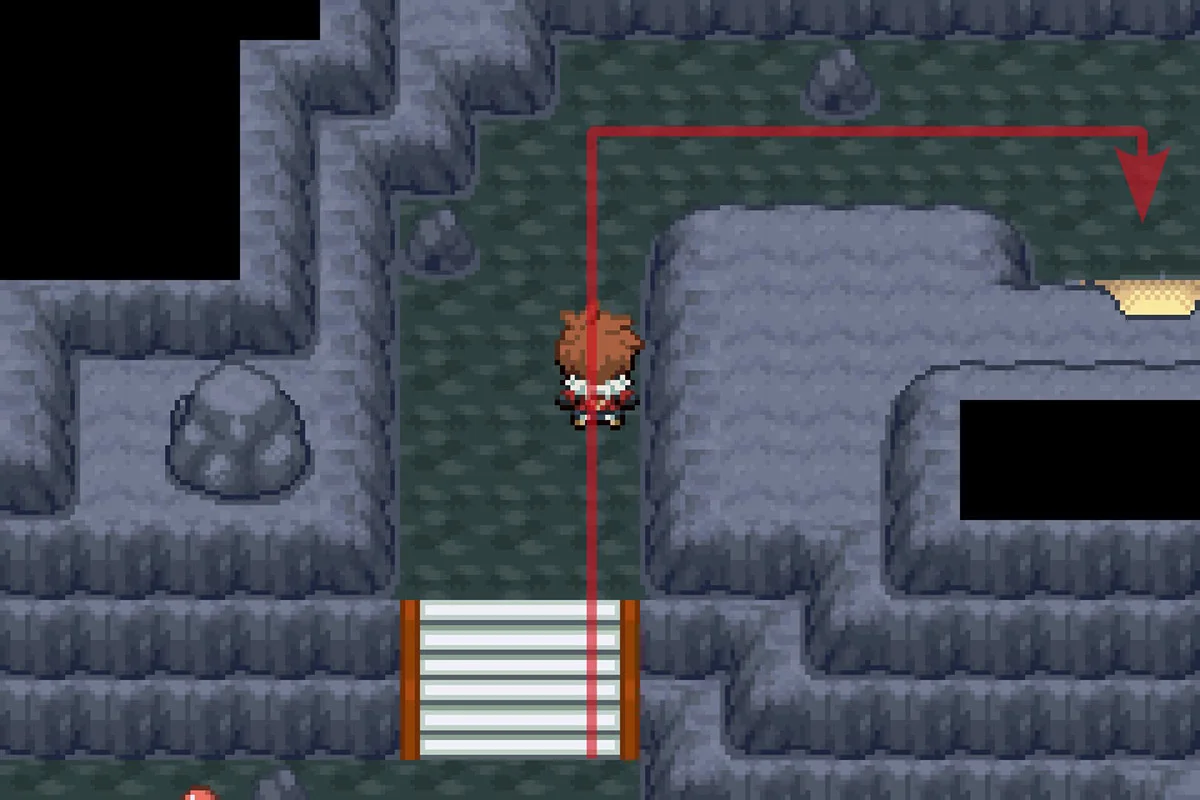 Exiting the Victory Road cave area. / Pokémon Unbound