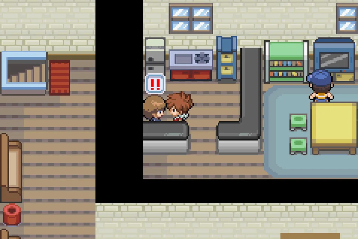 미션을 완료하기 위해 갈색 머리 NPC와 대화하는 모습. / Pokémon Unbound